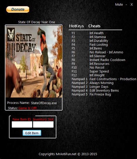 State of Decay PC Cheats .